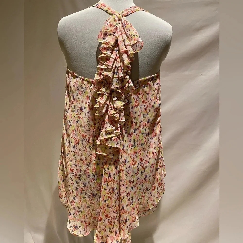 McGinn halter style tank top with ruffled back, size 8